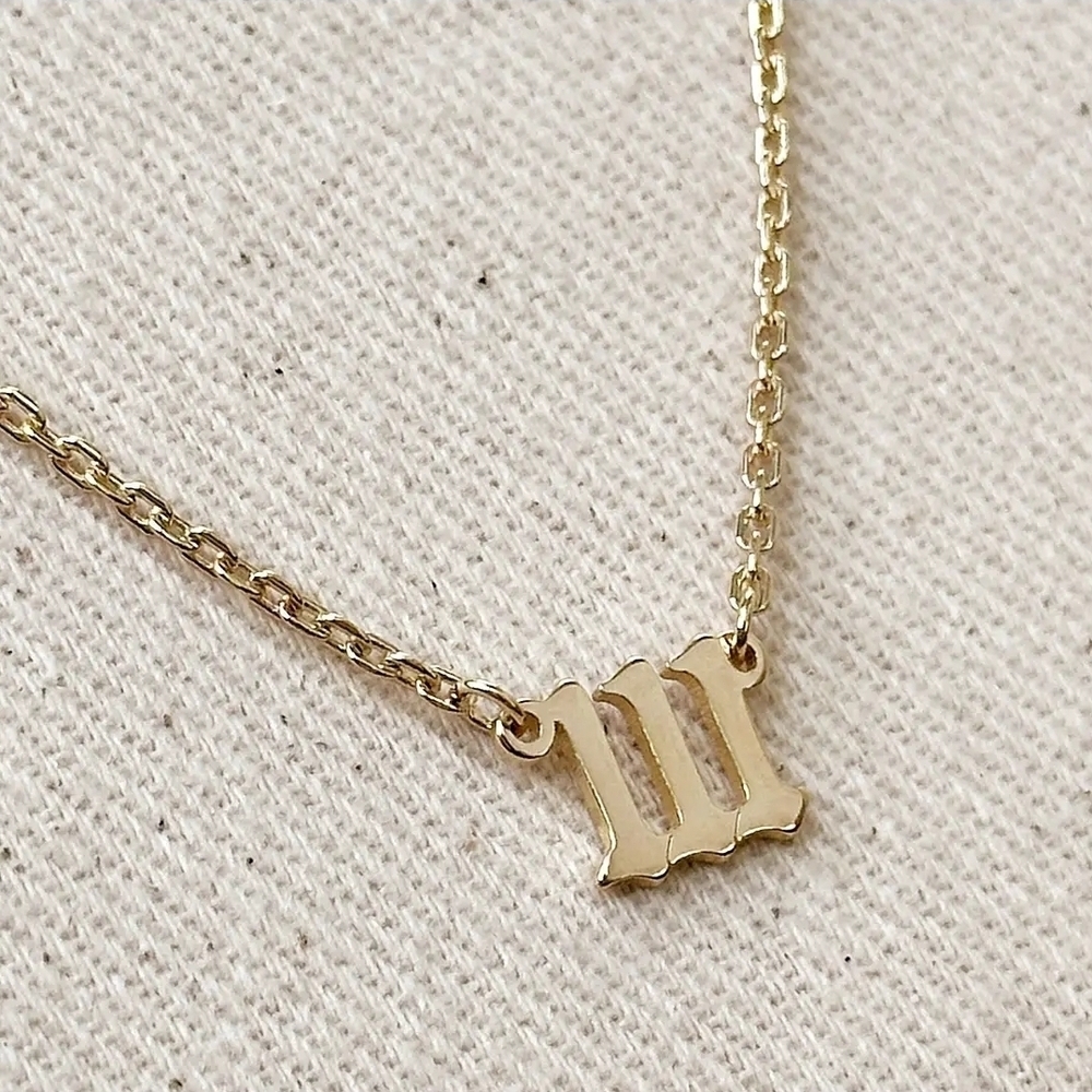 18k Gold Filled 111 Angel Number Necklace